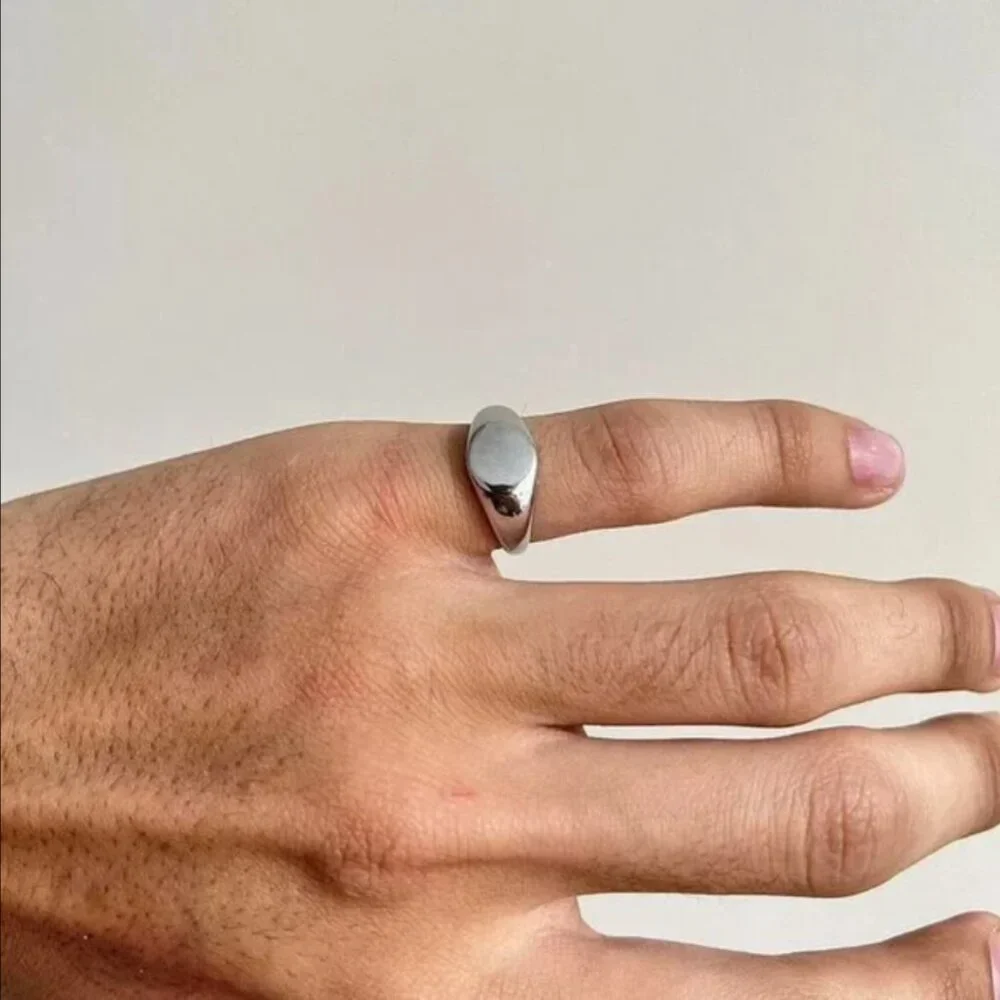 vintage silver signet oval ring